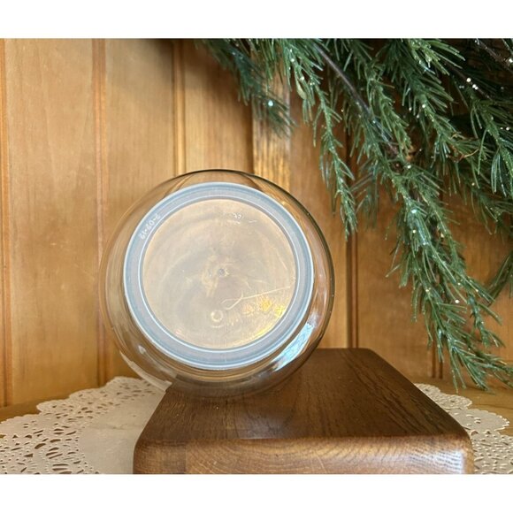 Vintage Libbey Clear Glass Medium Christmas Tree Jar Containers Plastic Bottom - Picture 4 of 4